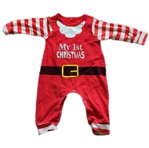 Festive Red 'My 1st Christmas' Baby One Piece
